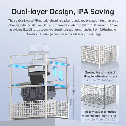 ANYCUBIC Wash & Cure Machine | 3-4L Large Volume for LCD/DLP Resin 3D Printers, Compatible with Photon Mono 2