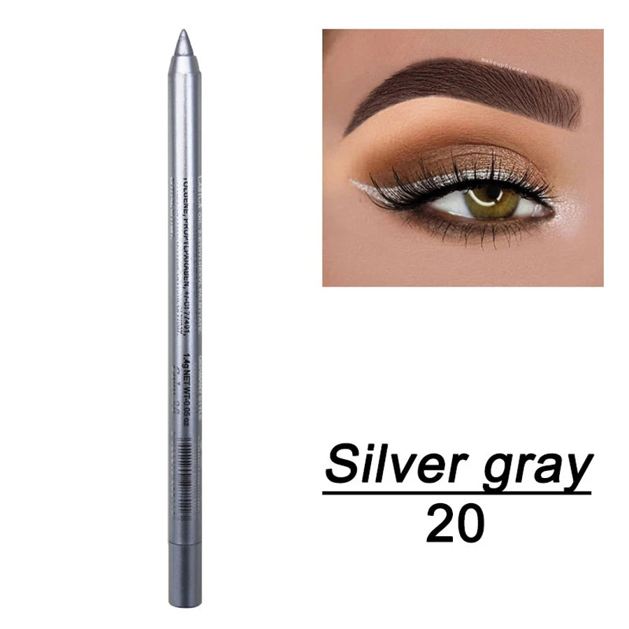 14 Color Metallic Eyeliner Pen – High Pigmented, Pearly Shimmer, Smokey & Punk Style, Long-Lasting & Waterproof