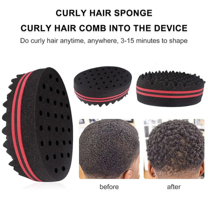 Men's Barber Hair Braider Set – Twist Sponge Gloves & Fork Comb for African Hair Styling & Salon Tools