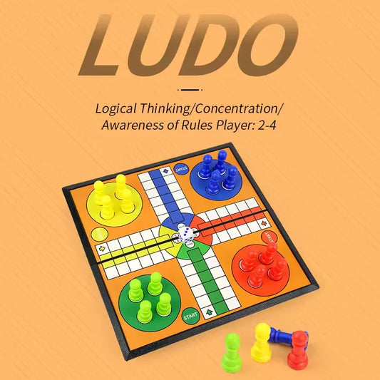 Foldable Ludo Board Game Set – Family Strategy Party Game with Parent-Child Interaction, Travel-Friendly Interactive Tabletop Board Game Toy