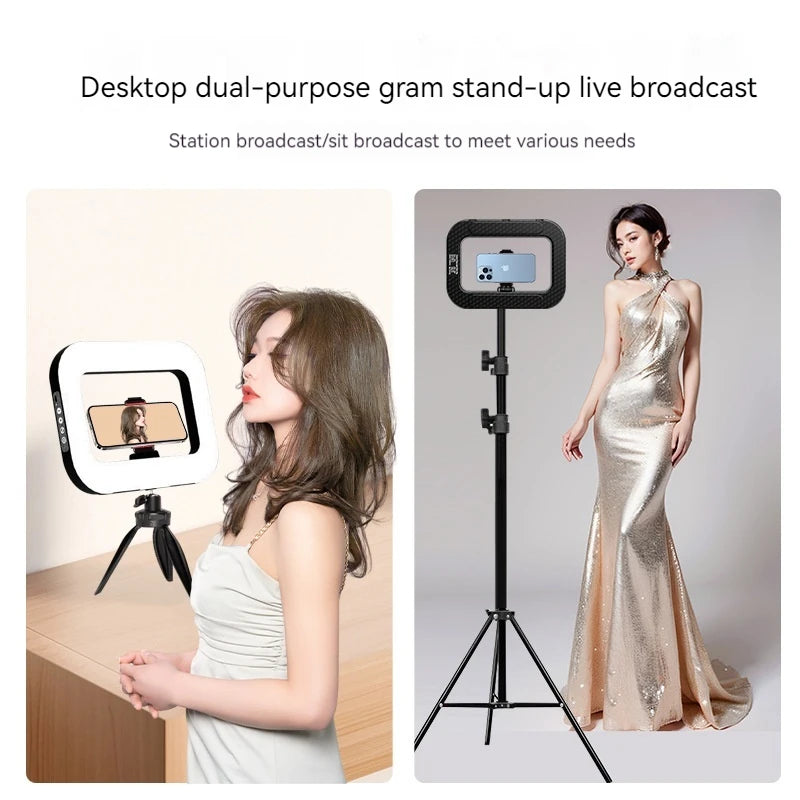 New Handheld Ring LED Light – Rechargeable Portable Fill Light for Mobile Phone, Live Broadcast, Photography, and Selfies