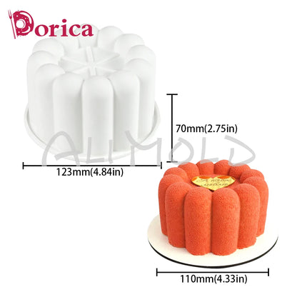 Dorica Silicone Baking Mold — Round, Heart, Star & Square Bento Cake, Chocolate, Mousse, Soap & Candle Moulds for Kitchen Bakeware