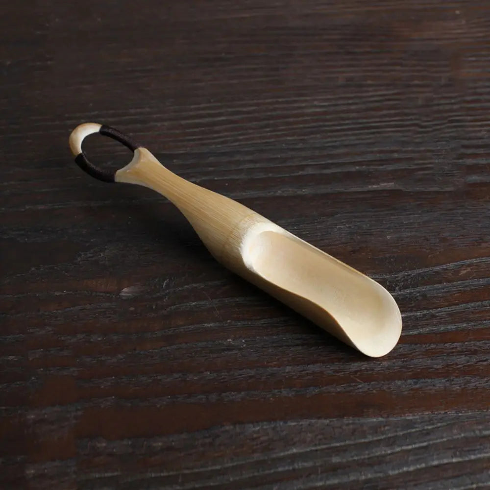Japanese-Style Natural Bamboo Rattan Tea Scoop – Tea Shovel, Leaves Chooser, Honey & Coffee Spoon, High-Quality Holder