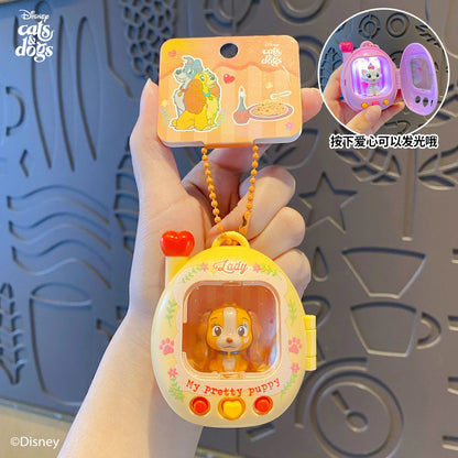 Lady and the Tramp Cartoon Keychain Set - Anime-Style Cat and Dog Figures, Cute Bag Charms and Gifts for Friends