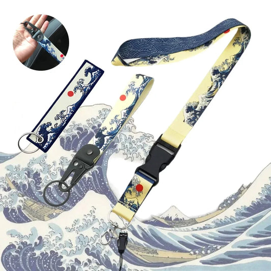 Hokkaido Waves Nylon Keychain Lanyard – JDM Style for Honda, Toyota & Auto Accessories