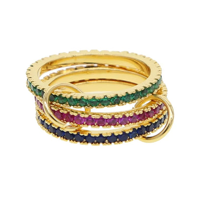 2026 Spinelli Stacking Rings - Iced Out 5A CZ Micro Pave Multi-Piece Engagement Finger Jewelry Set for Women