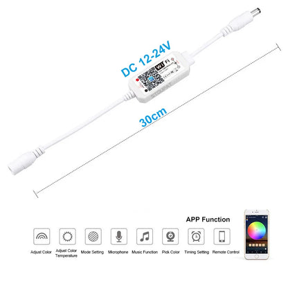 Magic Home WiFi LED Strip Light Controller Smart APP & Voice Control Dimmer for Single Color LED Tape Lights Compatible with Alexa & Google Home