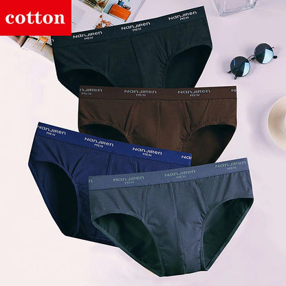 4-Pack Men's Cotton Briefs - Breathable Printed Underwear with Comfortable Fit & Stylish Design