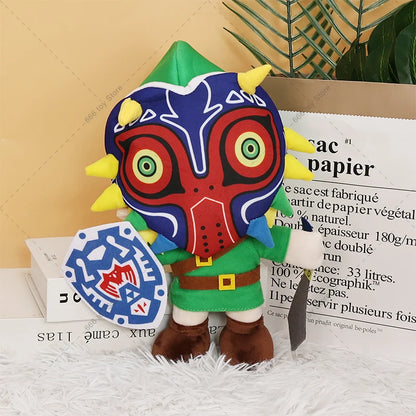 The Legend of Zelda Plush Toy – Link with Mask Soft Stuffed Cartoon Doll for Kids, Perfect Gift