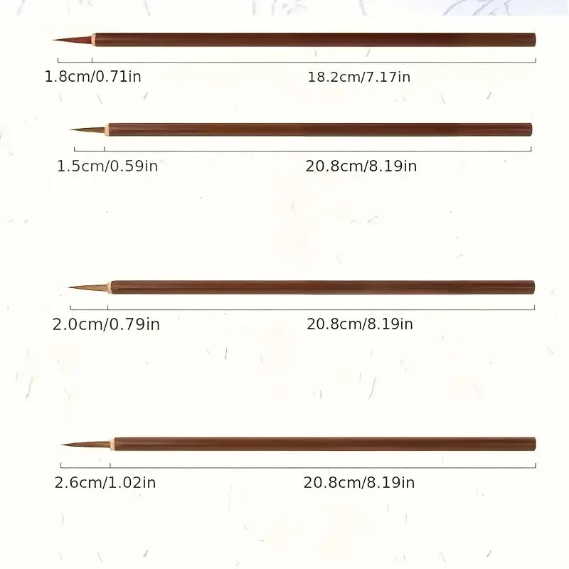 Fine Line Art Brush Set – Handmade Precision Calligraphy & Digital Painting Detail Brushes for Professional Artwork