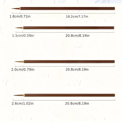 Fine Line Art Brush Set – Handmade Precision Calligraphy & Digital Painting Detail Brushes for Professional Artwork