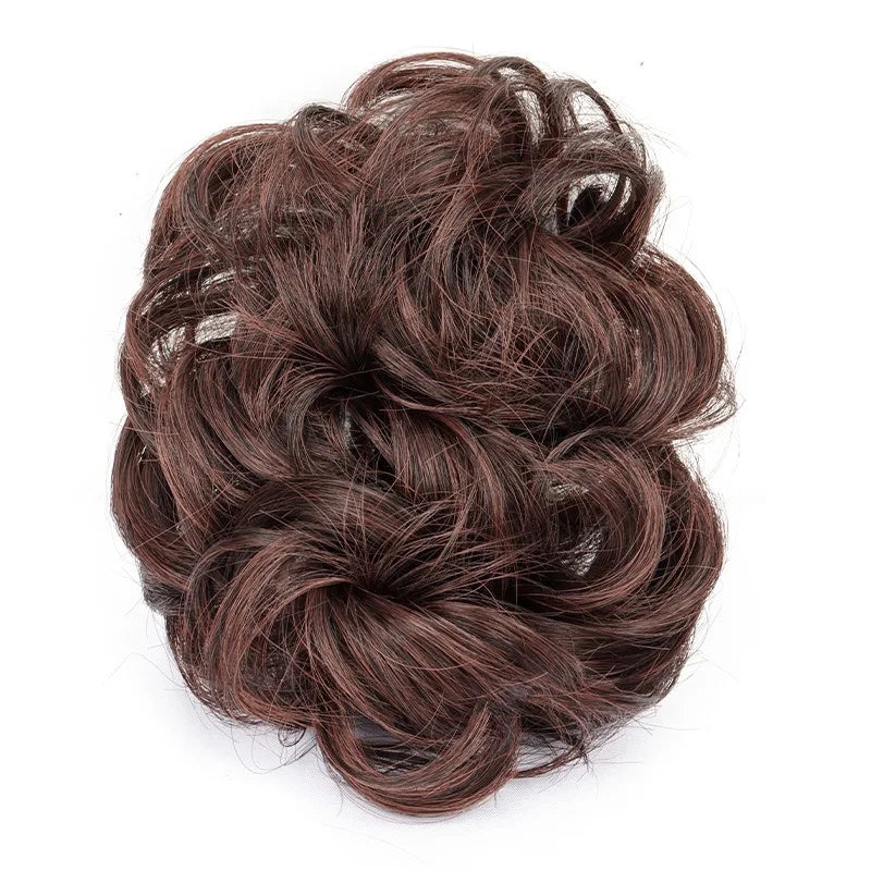 H&STAR Synthetic Messy Bun Hairpiece – Claw Clip-on Hair Extension, Natural Hair Color Chignon Updo Wig for Women