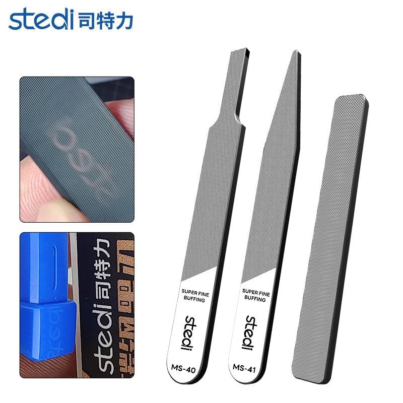 Stedi MS-46 Glass File Grinding Tool – Washable Durable Model Polisher for Military Kits, Optional #320–#1000 Mesh