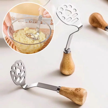 Manual Potato Masher — Stainless Steel Fruit & Vegetable Crusher, Food Mashing Tool for Kids, Kitchen Gadget