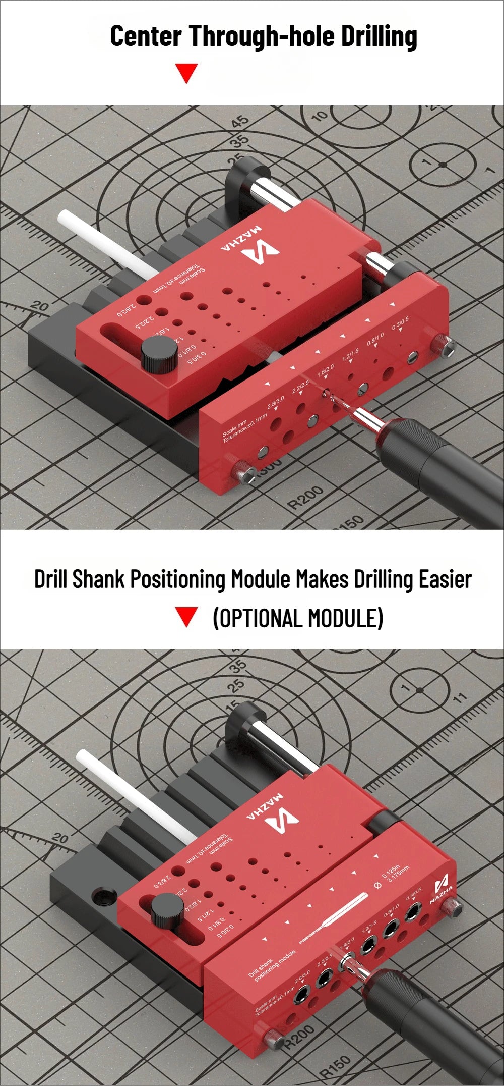 MAZHA T0012 Round Rod Punching Positioner – DIY Modeler Drilling Auxiliary Locator Tool