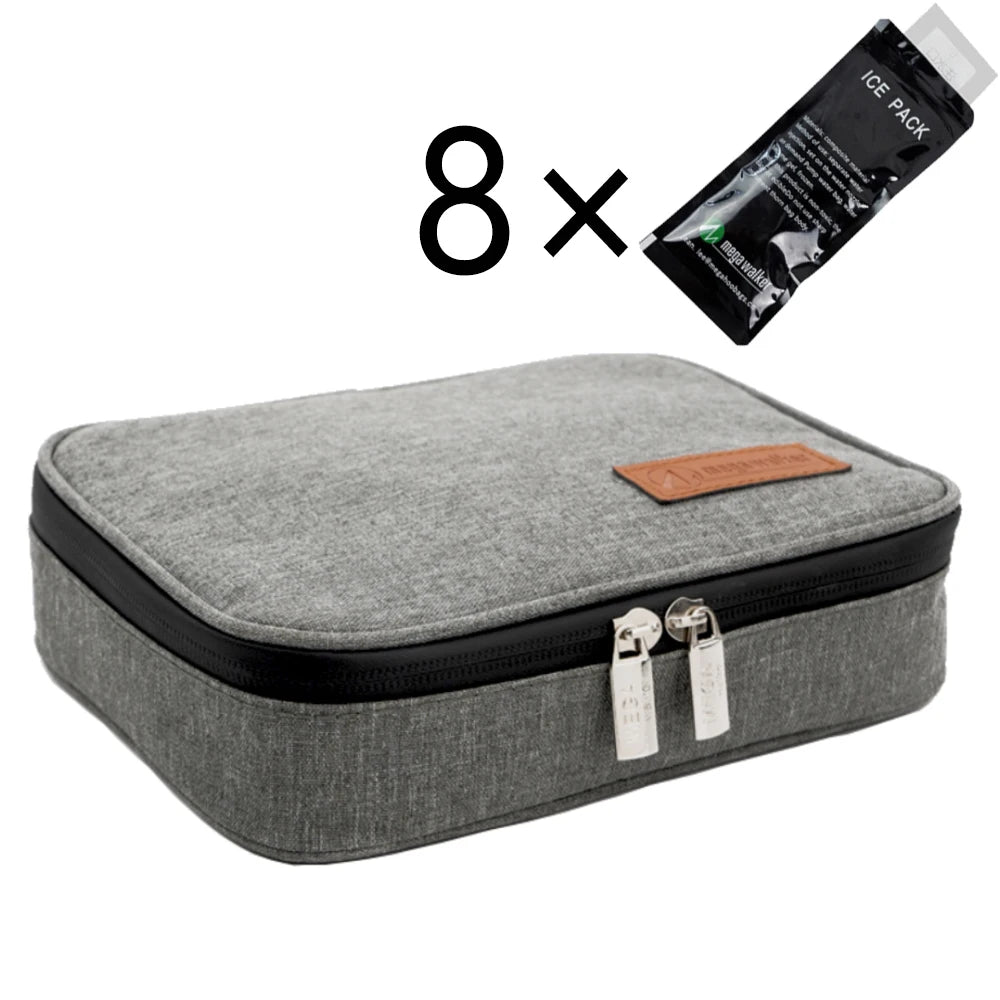 Mega Insulin Cooler Box – Portable Medium-Sized Insulated Travel Case for Diabetics with Nylon Fabric & Aluminum Foil Lining