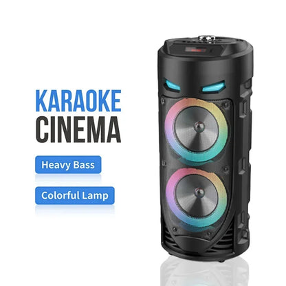 30W Portable Bluetooth Column Speaker – Big Power Stereo, Subwoofer Bass, Party & Family Karaoke, USB, Microphone Included