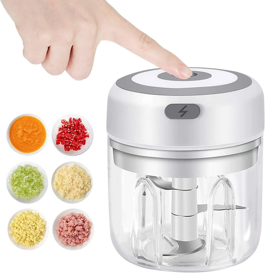 Electric Mini Garlic Chopper USB Meat Grinder - Sturdy Durable Garlic Masher Machine for Crushed Ginger and Vegetables - Kitchenware