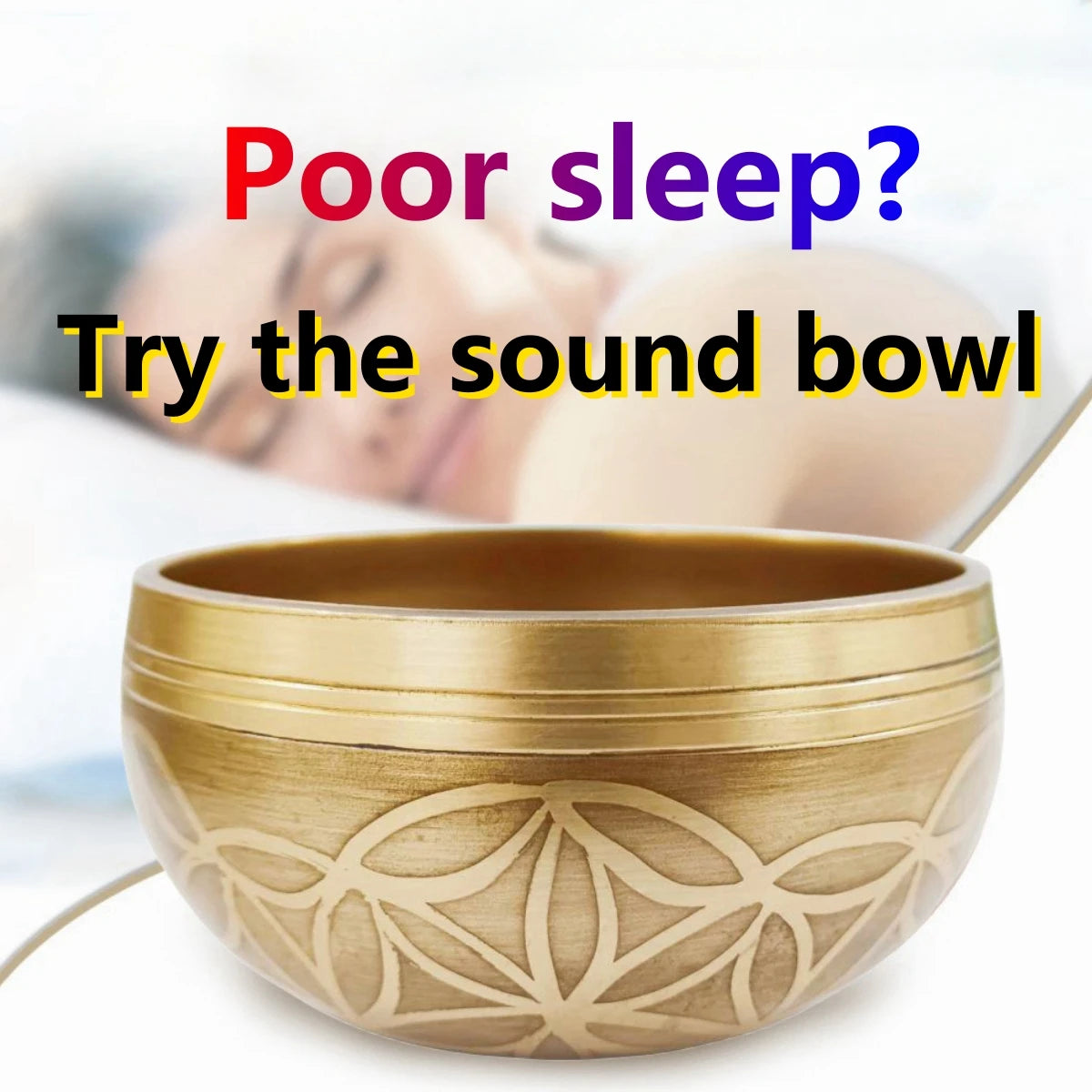 Miwayer Tibetan Singing Bowl Set - Flower of Life Design, Perfect for Meditation, Yoga, Stress Relief & Mindfulness