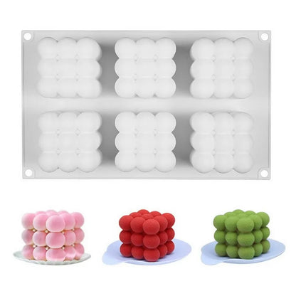 6 Cavity Large Bubble Silicone Mold – Candle, Mousse Cake, Chocolate, & Aromatherapy Soap Making Supplies for Home Decor