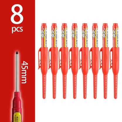 45mm Deep-Hole Carpenter Marker Pen - Long-Nib Woodworking Marking Pen for Measuring & Construction