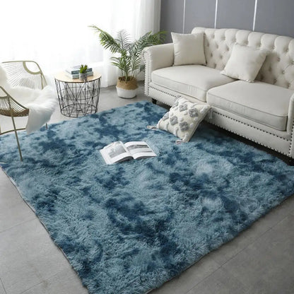 VIKAMA Tie-Dye Plush Carpet – Soft Fluffy Non-Slip Rug for Living Room, Kids’ Room & Baby Crawling Mat