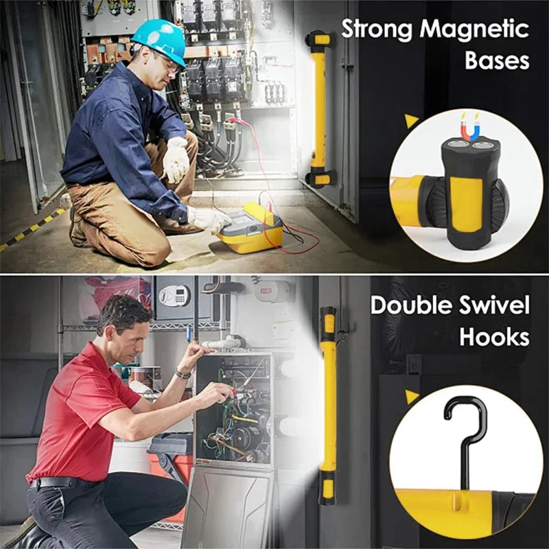 Super Bright Magnetic Work Light - 5200mAh Rechargeable Battery, Underhood Work Lamp Bar for Car Repair and Outdoor Lighting
