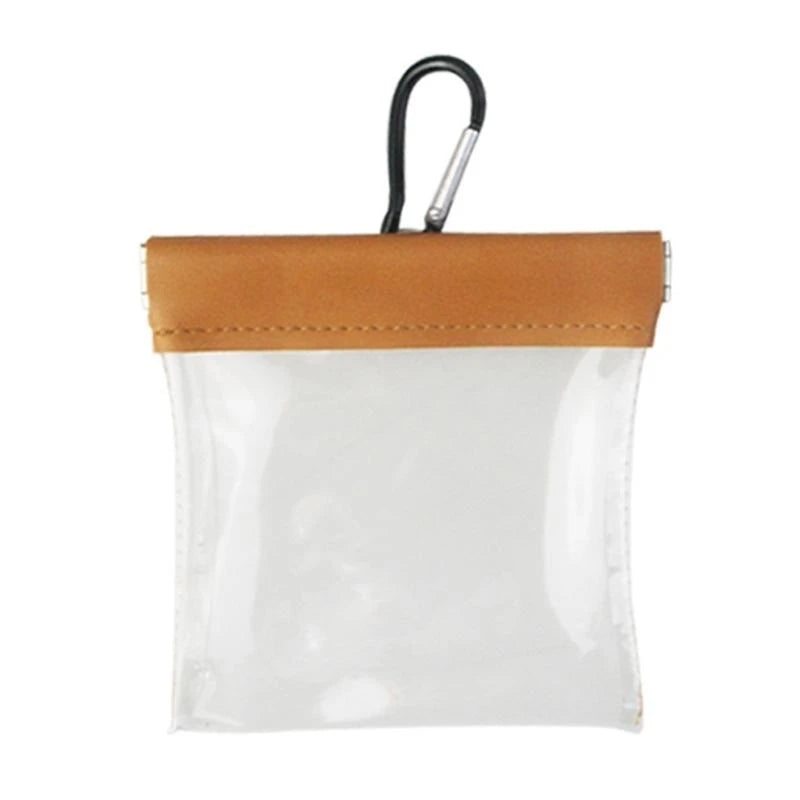 Transparent Wide-Mouth Golf Tee Storage Bag - Portable Hanging Pouch for Golf Tees and Small Valuables