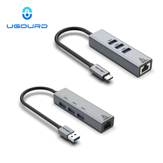 USB-C Hub Docking Station – Type C to RJ45 1000Mbps Ethernet Adapter, USB 3.0 Hub, 100W Charging Dock