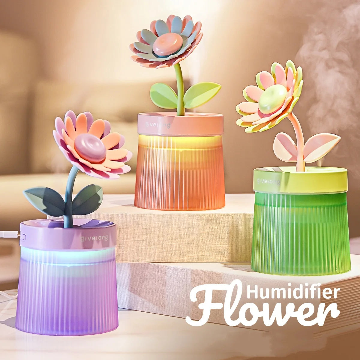 2024 Portable USB Ultrasonic Humidifier – Colorful Cup Aroma Diffuser, Cool Mist Maker & Air Purifier with Light