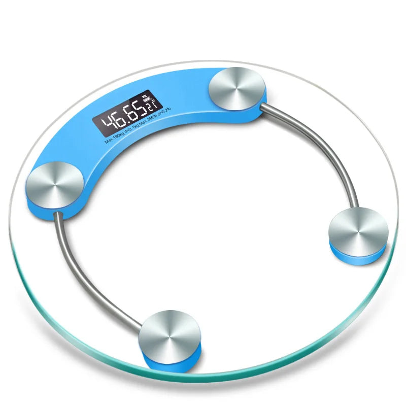 LCD Digital Bathroom Scale — Round High-Definition Body Weight Scale, 0.2-180KG Precision Electronic Floor Scale
