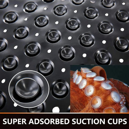 53×53cm Square PVC Shower Mat – Anti-Slip Bath Floor Pad with Suction Cups for Safety in Bathtub & Bathroom