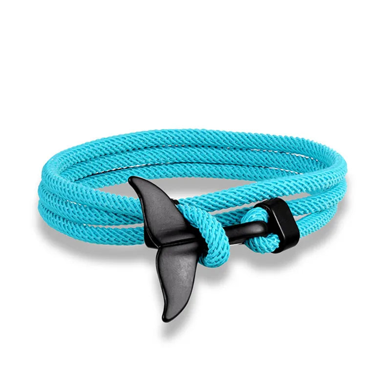 Whale Tail Anchor Bracelet - Adjustable Ocean Style Rope Couple Friendship Jewelry