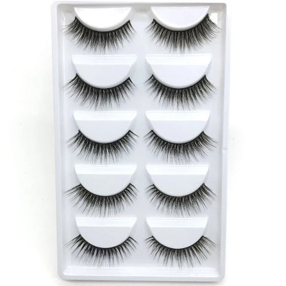 5 Pairs 3D Real Mink False Eyelashes – Soft Natural Look Eyelash Extensions for Makeup & Daily Wear
