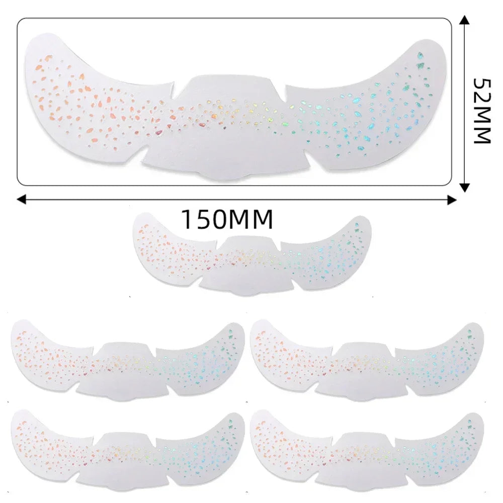 6pcs Hot Stamping Freckles Makeup Patches – Metallic Gold & Silver Temporary Tattoo Stickers for Face