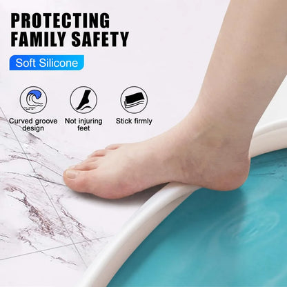 1/3M Silicone Shower Water Barrier - Self-Adhesive Folding Edge Strip for Bathroom Wet-Dry Separation