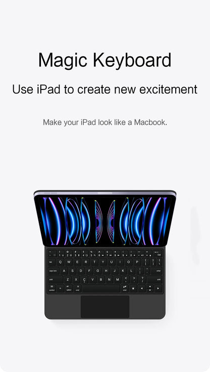 Magic Keyboard for iPad Pro 11/12.9, Air 4/5 & iPad 10th Gen – Smart Magnetic Case & Cover