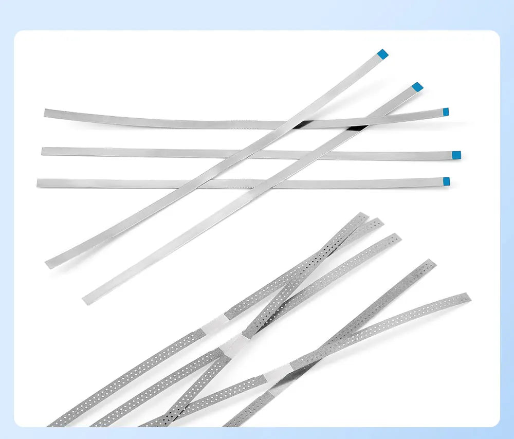 AZDENT Dental Diamond Polishing Strips – 5pc Stainless Steel Orthodontic IPR Fine & Medium Polish