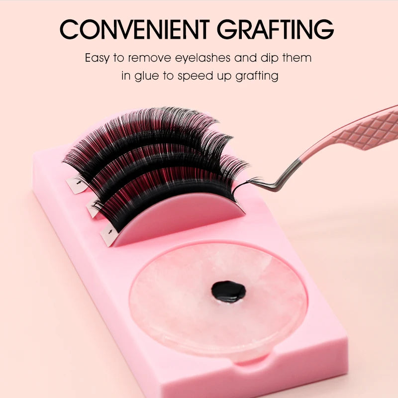 Reusable 2 in 1 Acrylic False Lashes Stand Pad & Glue Holder – Eyelash Grafting Assistor Tool