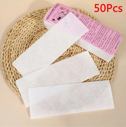 20/50/100PCS Professional Hair Removal Waxing Strips – Nonwoven Fabric Depilatory Papers for Leg Hair Removal