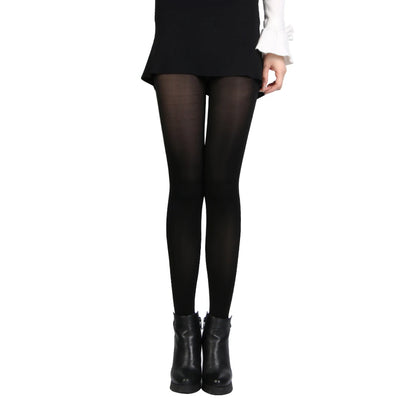 Women Black Opaque Tights - 120D Seamless Warm Nylon Footed Pantyhose Stockings For Winter And Autumn