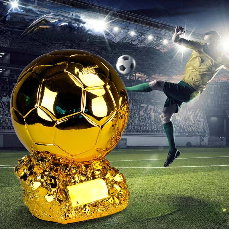 25cm Golden Balloon Football Trophy - Excellent Player Award, Competition Honor, Customizable Reward, Best Gift for Home Decor