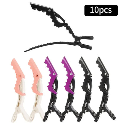 10pcs Hairdresser Clips - Professional Non-Slip Alligator Clips for Hair Styling, Salon DIY Accessories