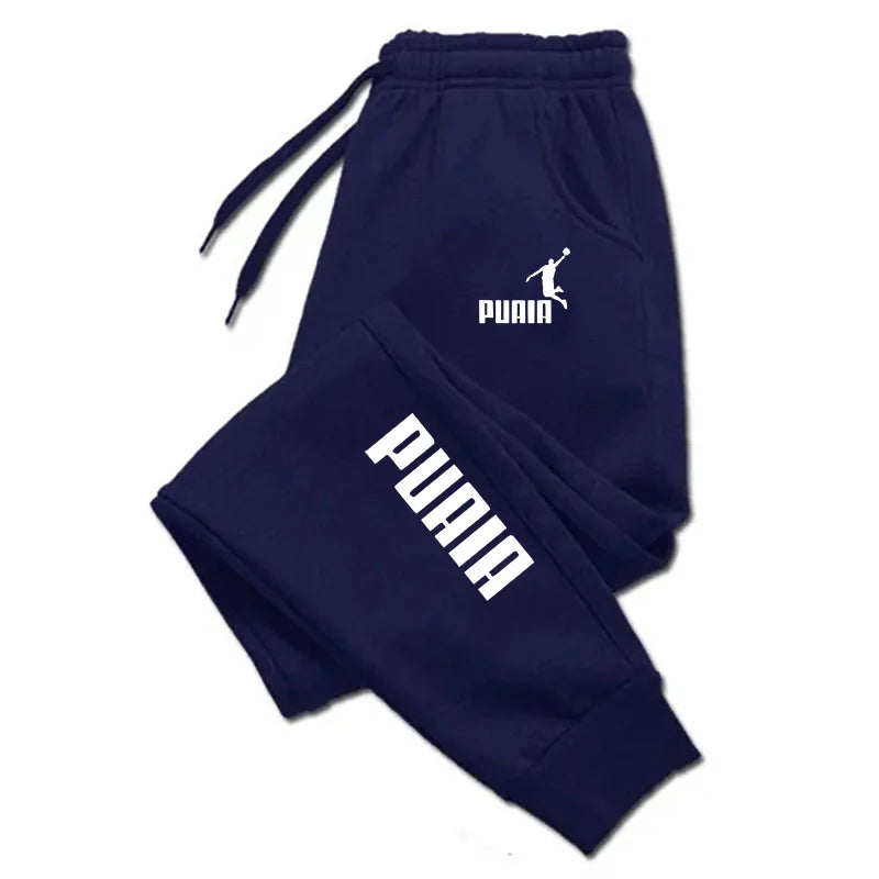PUAIA Men’s Jogging Pants – Autumn Winter Sport Trousers, Loose Fit Fitness Streetwear Solid Color Outfit