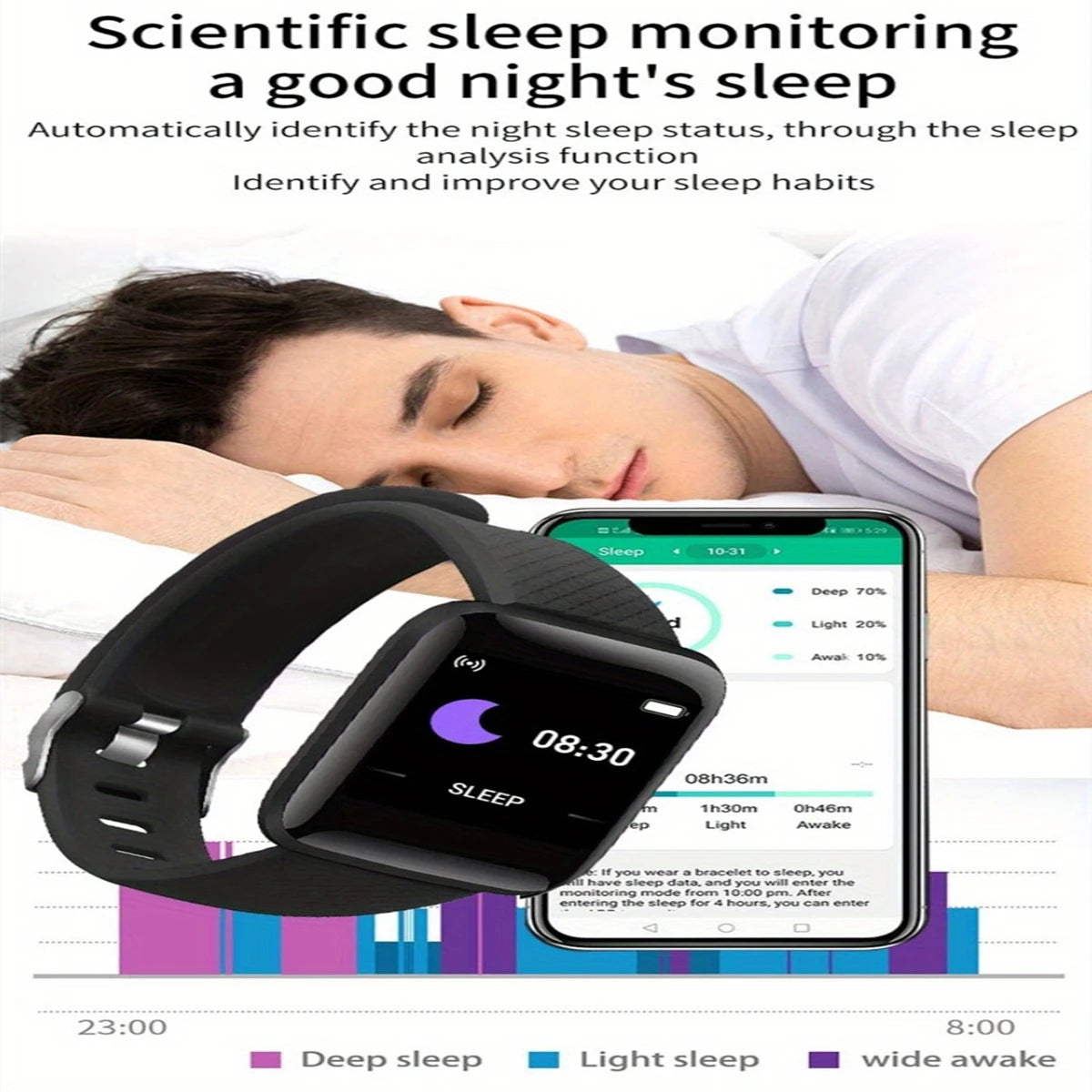 Smartwatch for Men & Women – Fitness Monitor, Message Alerts, Compatible with Xiaomi & Huawei, Perfect Birthday Gift