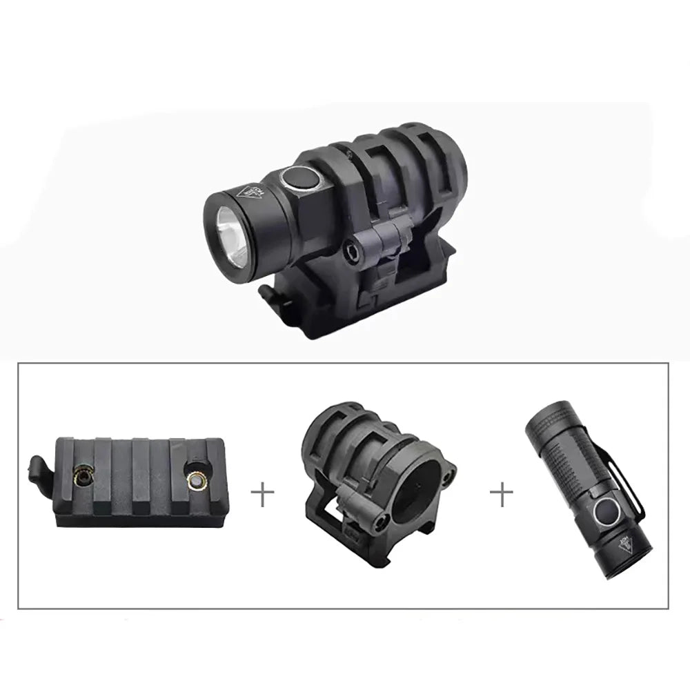 Tactical LED Flashlight Set - 3PCS Anti-Shock Outdoor Camping Helmet Light for Hunting & Emergency Use