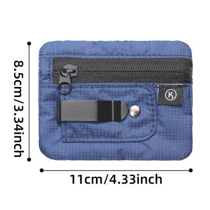 Men's Mini Credit Card Wallet & ID Holder - Slim Zipper Wallet with Coin Pocket