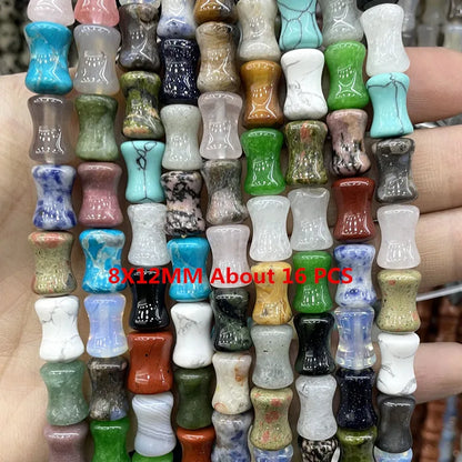 Natural Gemstone Beads - Agate Quartz Turquoise Faceted Rondelle Spacer Beads for DIY Jewelry Making & Bracelets