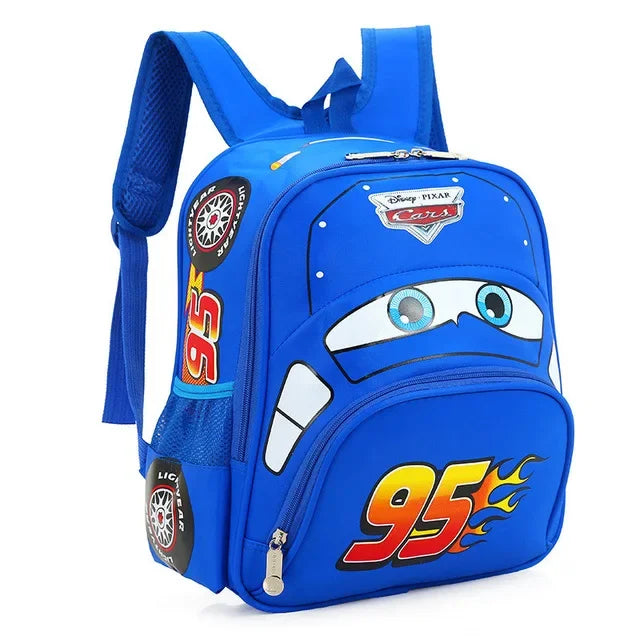 3D Cartoon Car Shape Kids Backpack — Large Capacity Kindergarten Schoolbag for Boys and Girls