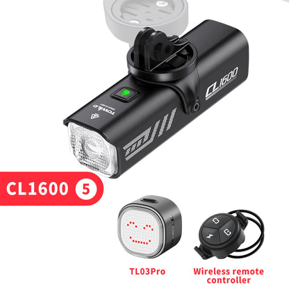 TOWILD 1600LM Bicycle Front Light — 5000mAh IPX6 Aluminum MTB & Road Bike Headlight with Type-C Charging